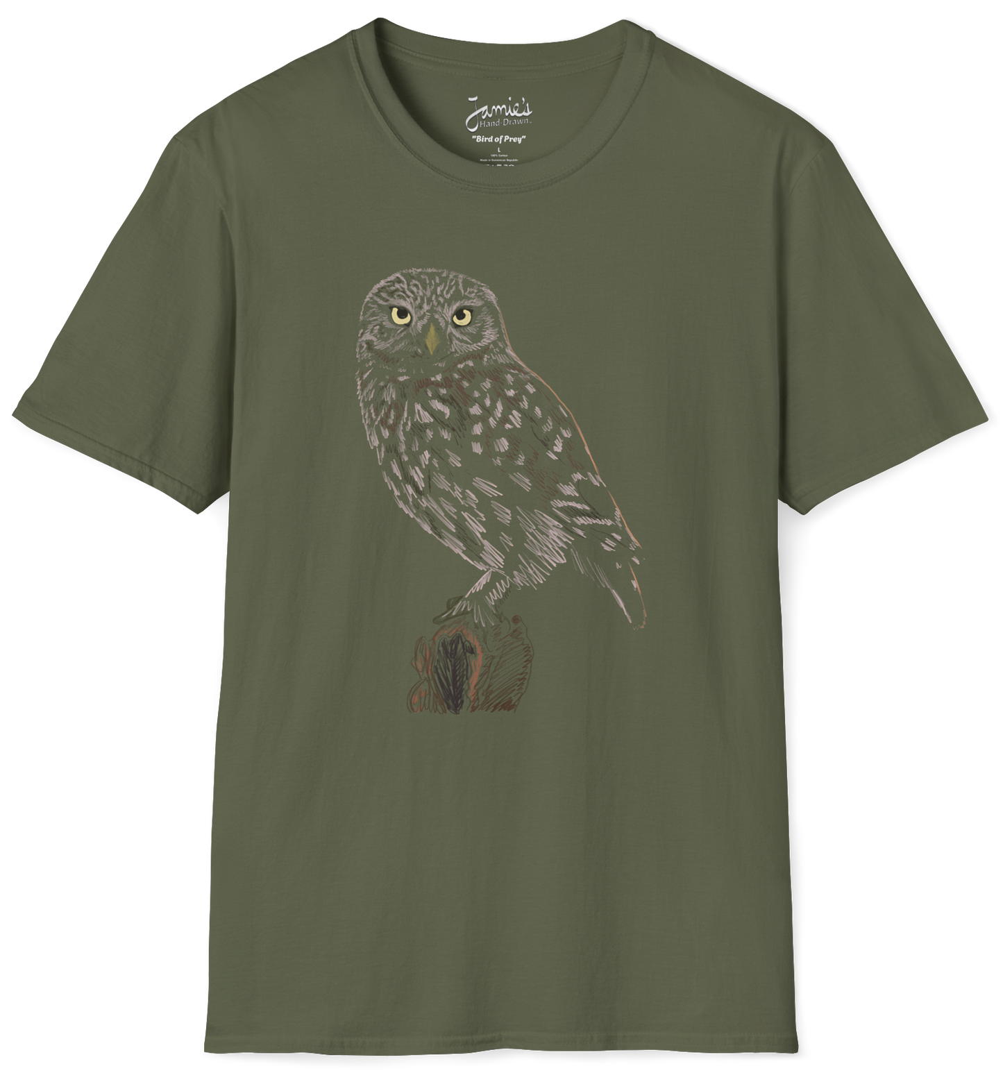 Jamie's Hand-Drawn Collection "Bird of Prey" Unisex Soft-style Tee Shirt