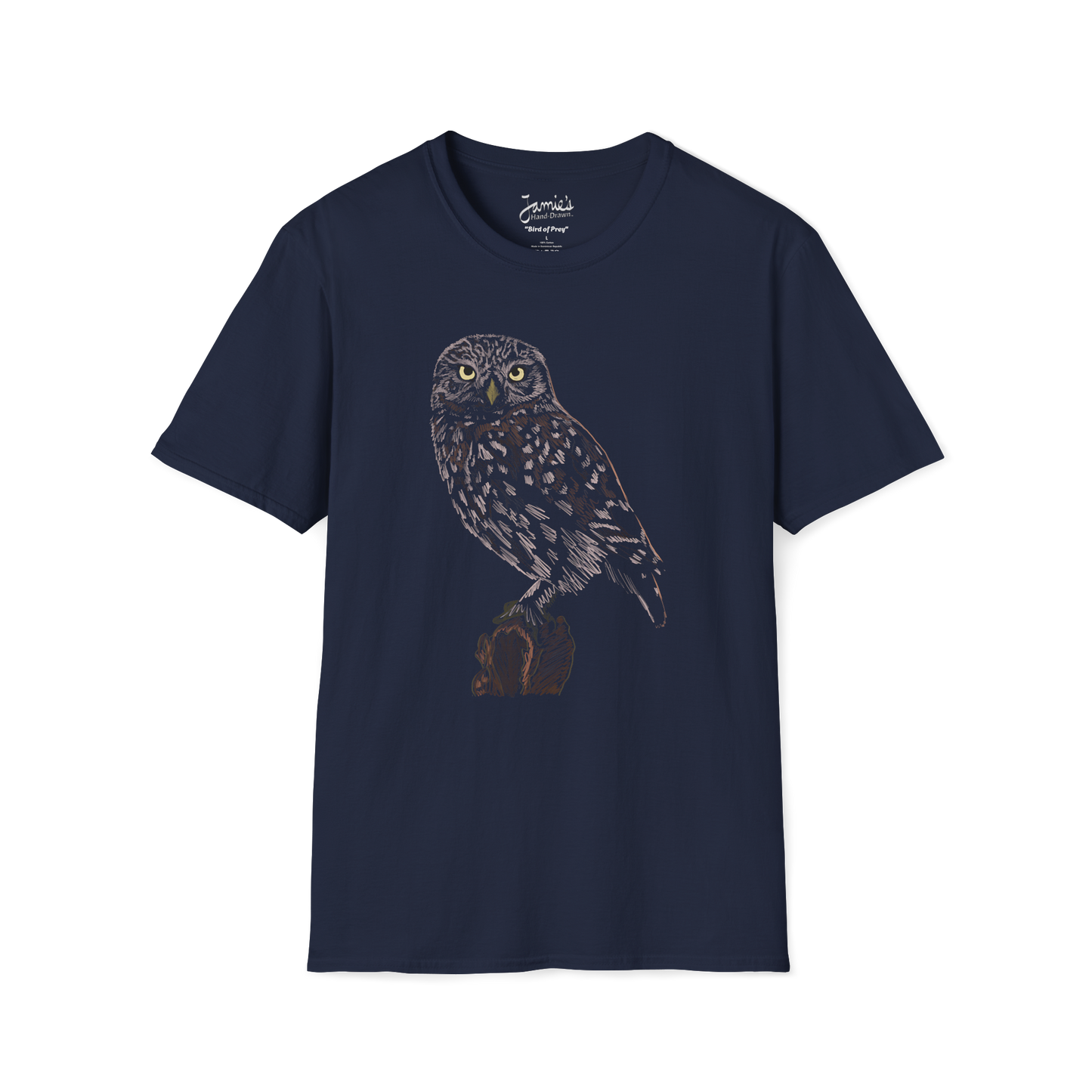 Jamie's Hand-Drawn Collection "Bird of Prey" Unisex Soft-style Tee Shirt