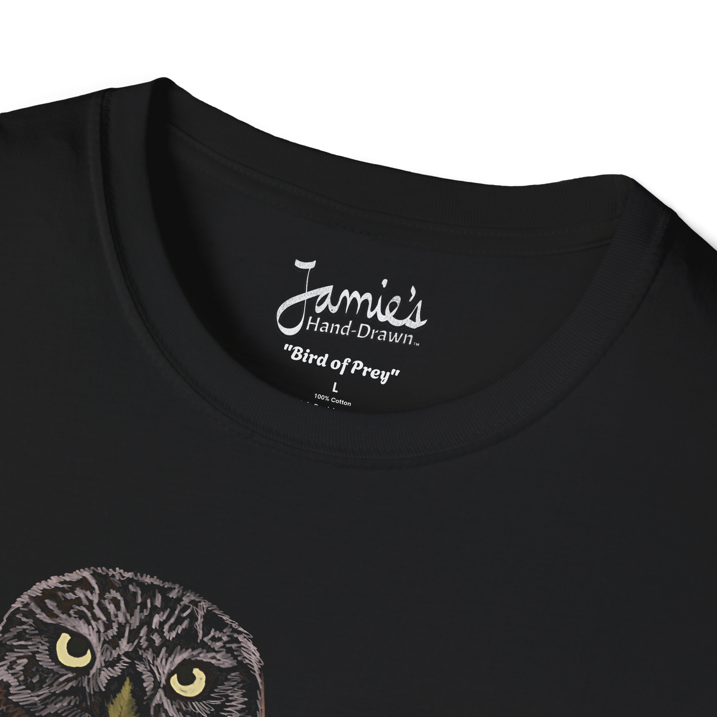 Jamie's Hand-Drawn Collection "Bird of Prey" Unisex Soft-style Tee Shirt