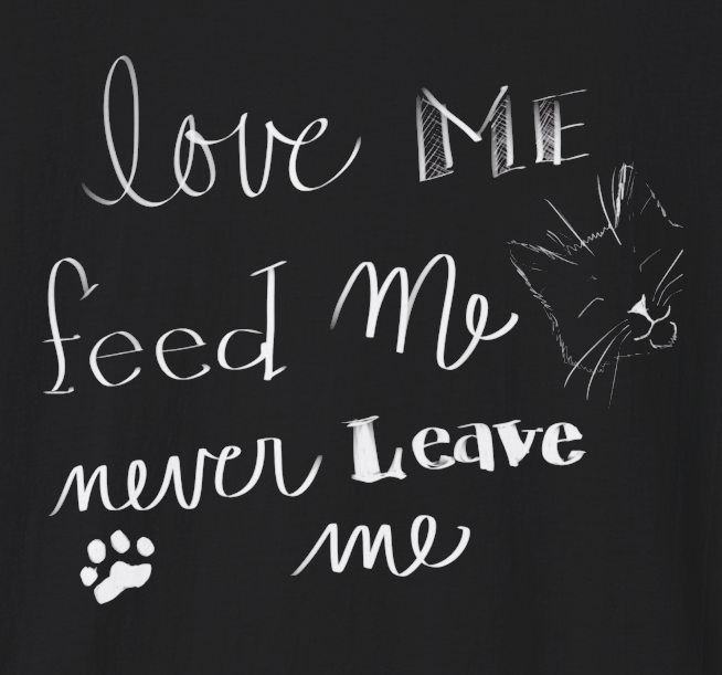 Jamie's Hand-Drawn Collection "Love Me Feed Me Never Leave Me" Unisex Soft-Style Tee Shirt