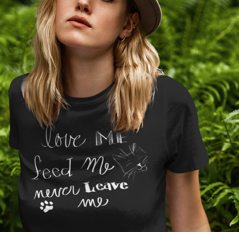 Jamie's Hand-Drawn Collection "Love Me Feed Me Never Leave Me" Unisex Soft-Style Tee Shirt