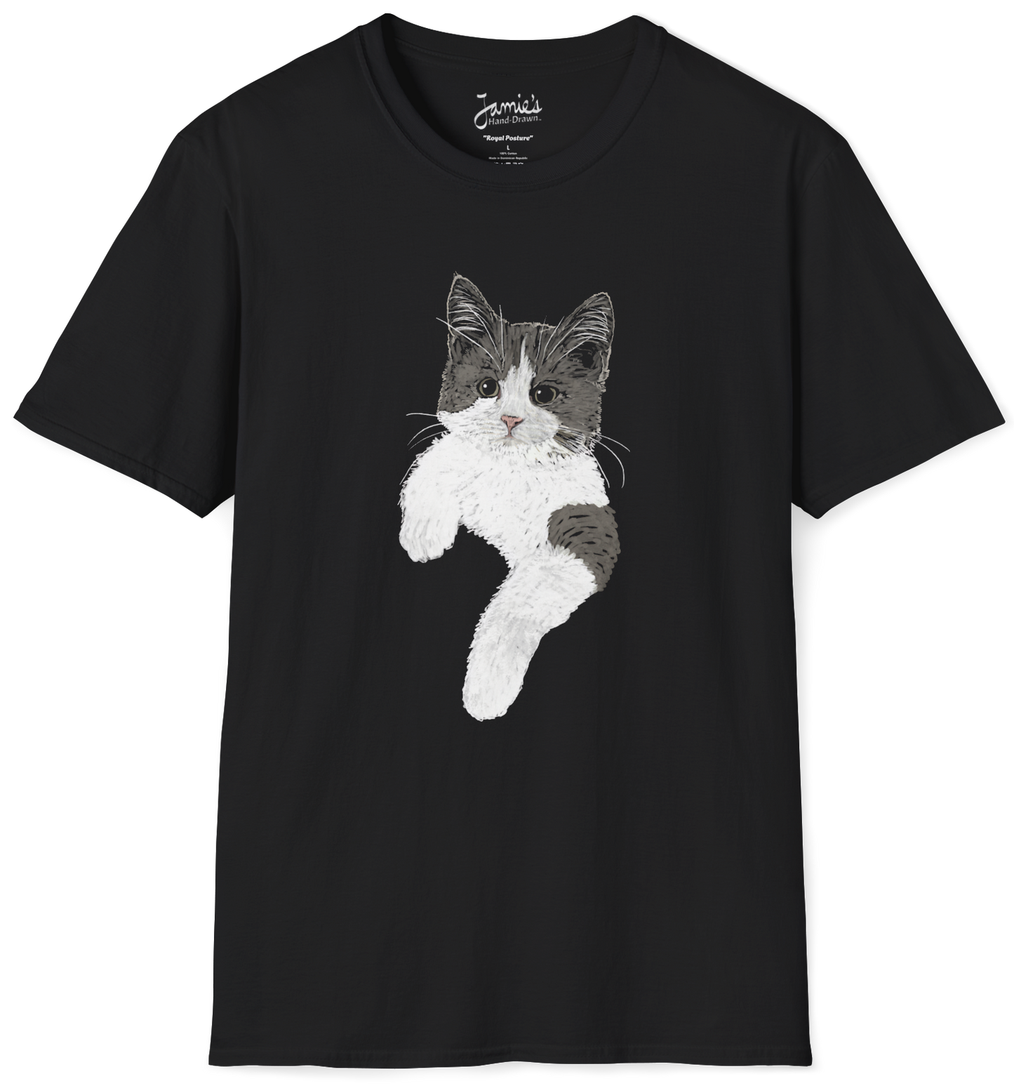Jamie's Hand-Drawn Collection "Royal Posture" Unisex Soft-Style Tee Shirt