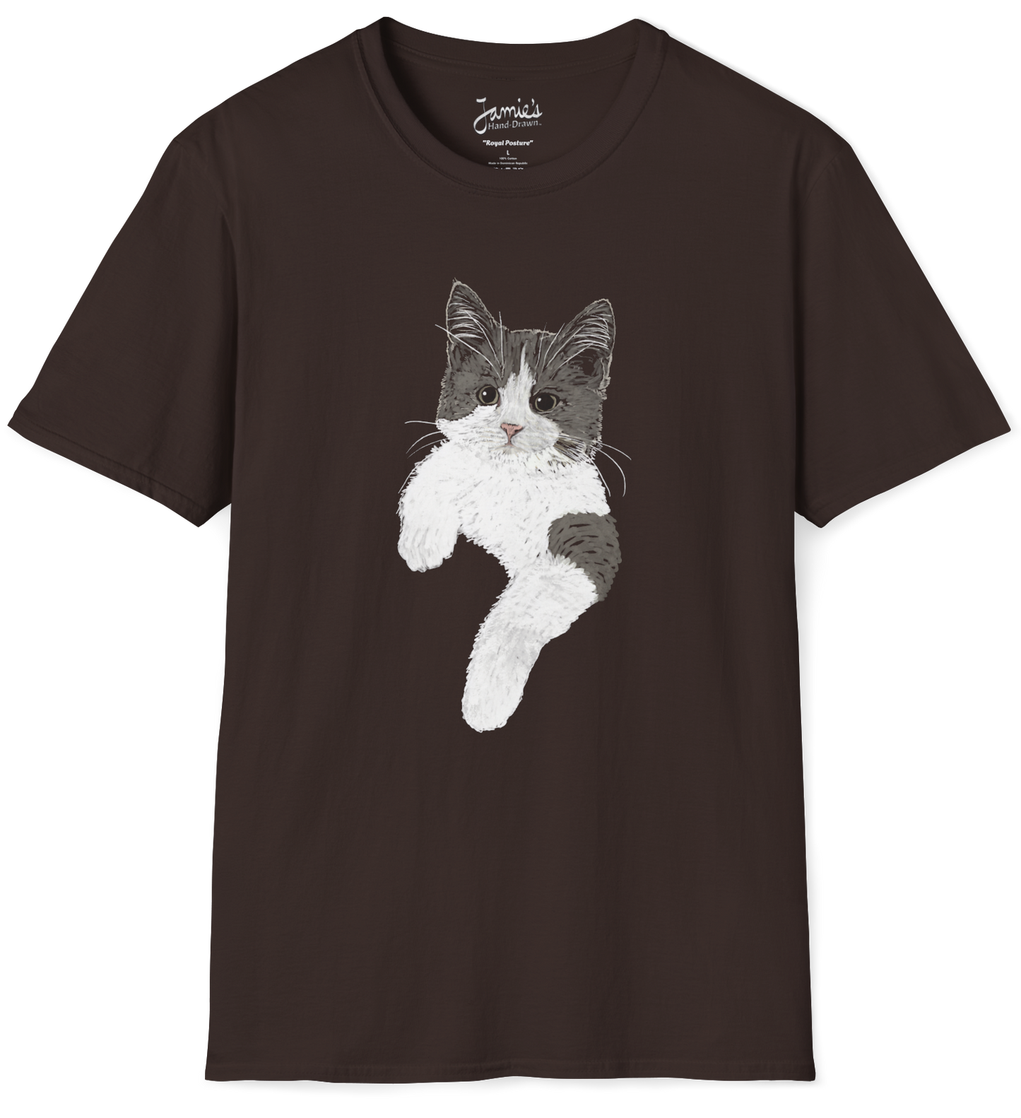 Jamie's Hand-Drawn Collection "Royal Posture" Unisex Soft-Style Tee Shirt