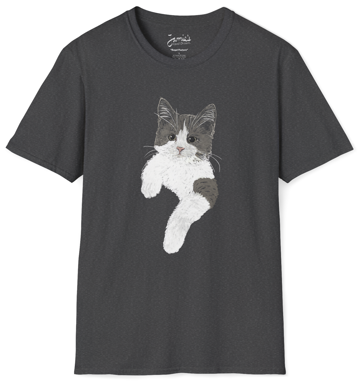 Jamie's Hand-Drawn Collection "Royal Posture" Unisex Soft-Style Tee Shirt