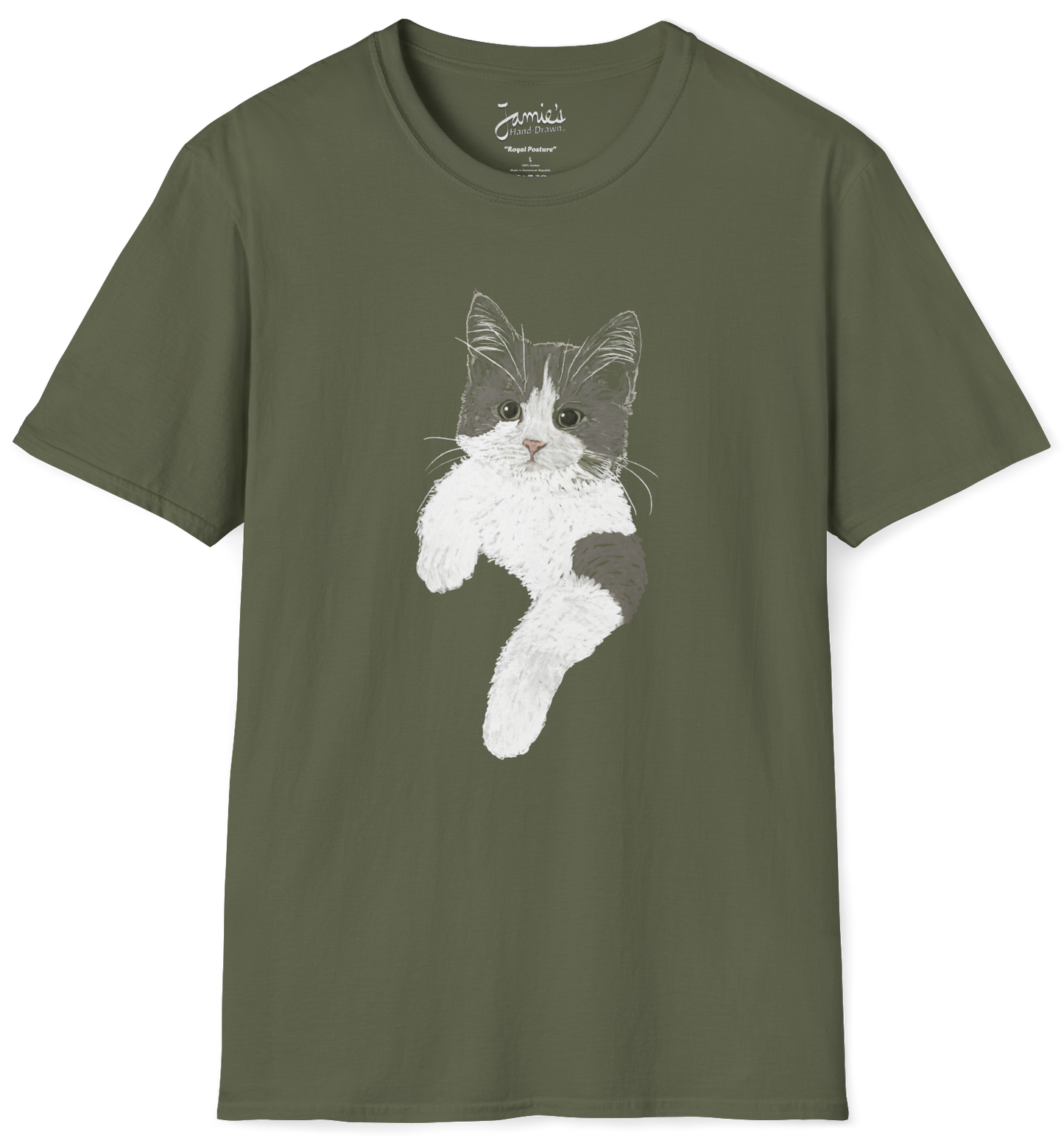 Jamie's Hand-Drawn Collection "Royal Posture" Unisex Soft-Style Tee Shirt