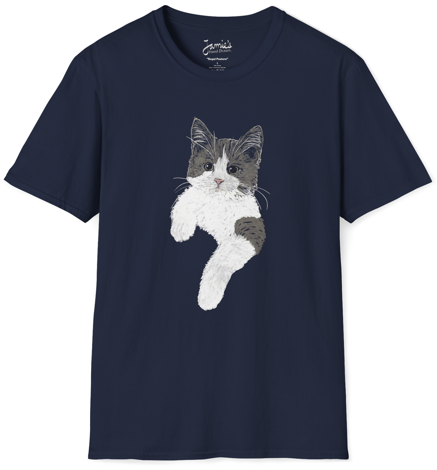 Jamie's Hand-Drawn Collection "Royal Posture" Unisex Soft-Style Tee Shirt