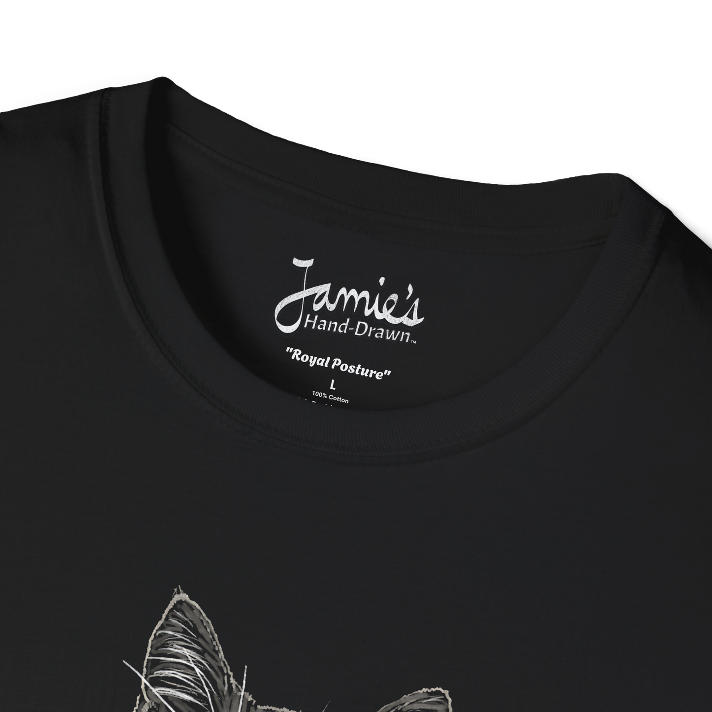 Jamie's Hand-Drawn Collection "Royal Posture" Unisex Soft-Style Tee Shirt