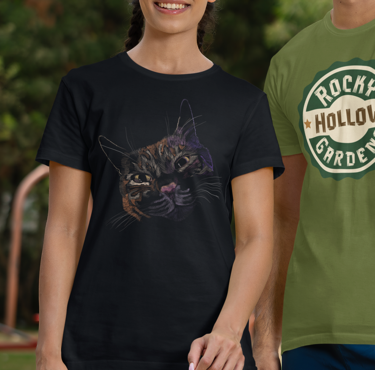 Jamie's Hand-Drawn Collection "Lovey Cat" Unisex Soft-Style Tee Shirt