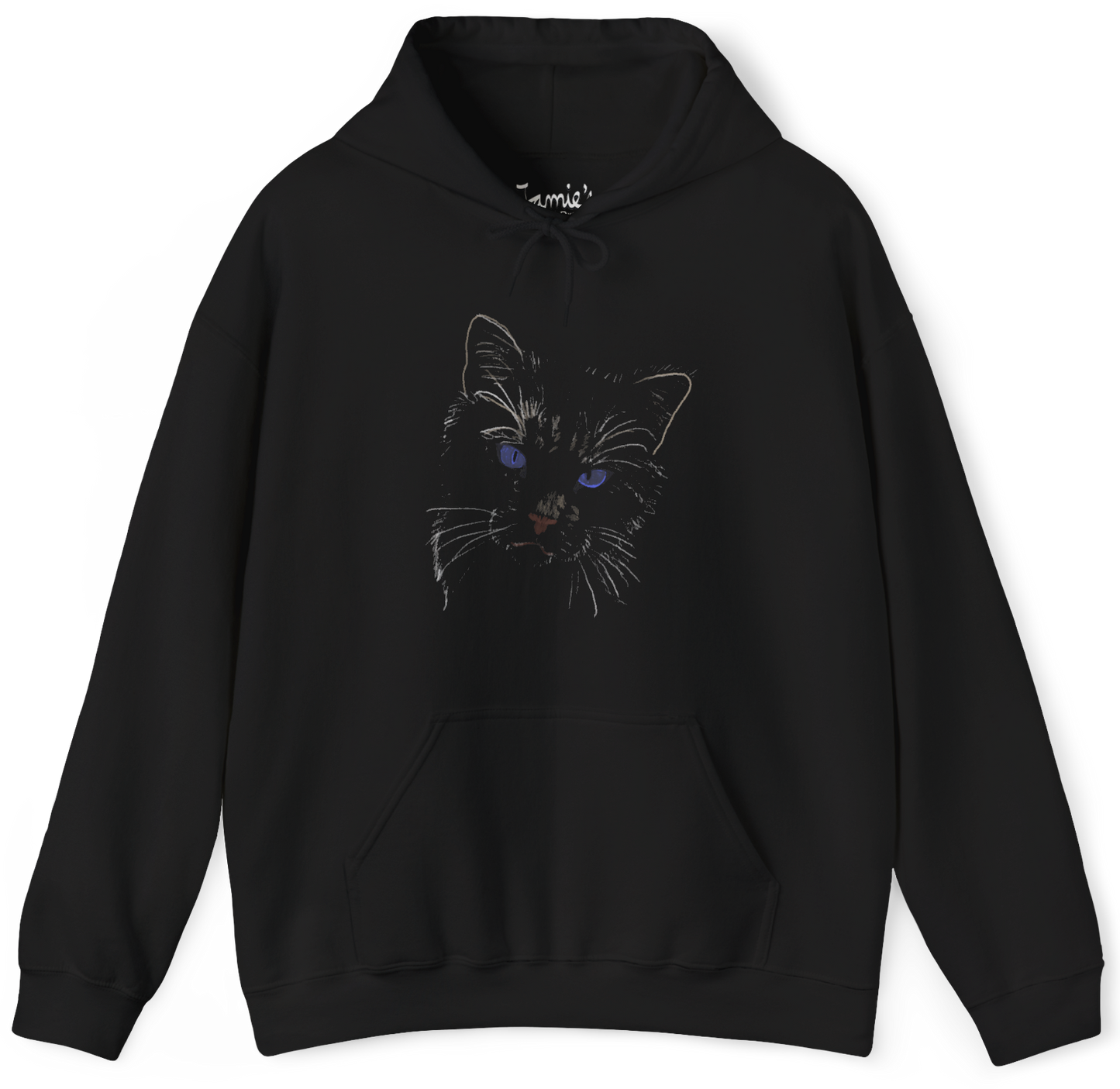 Jamie's Hand-Drawn "Puff" Cat Collection Heavy Blend Hoodie Unisex