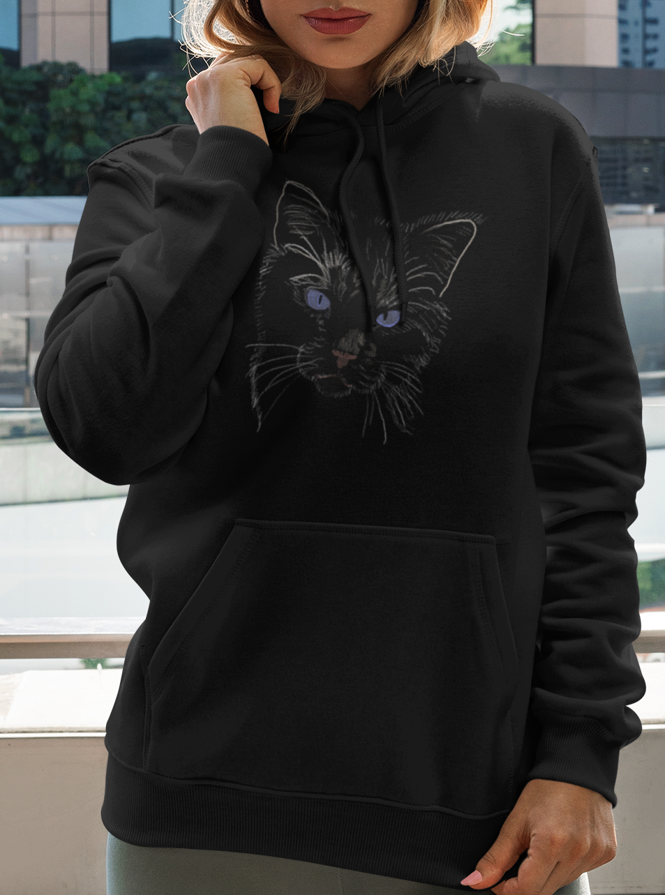 Jamie's Hand-Drawn "Puff" Cat Collection Heavy Blend Hoodie Unisex