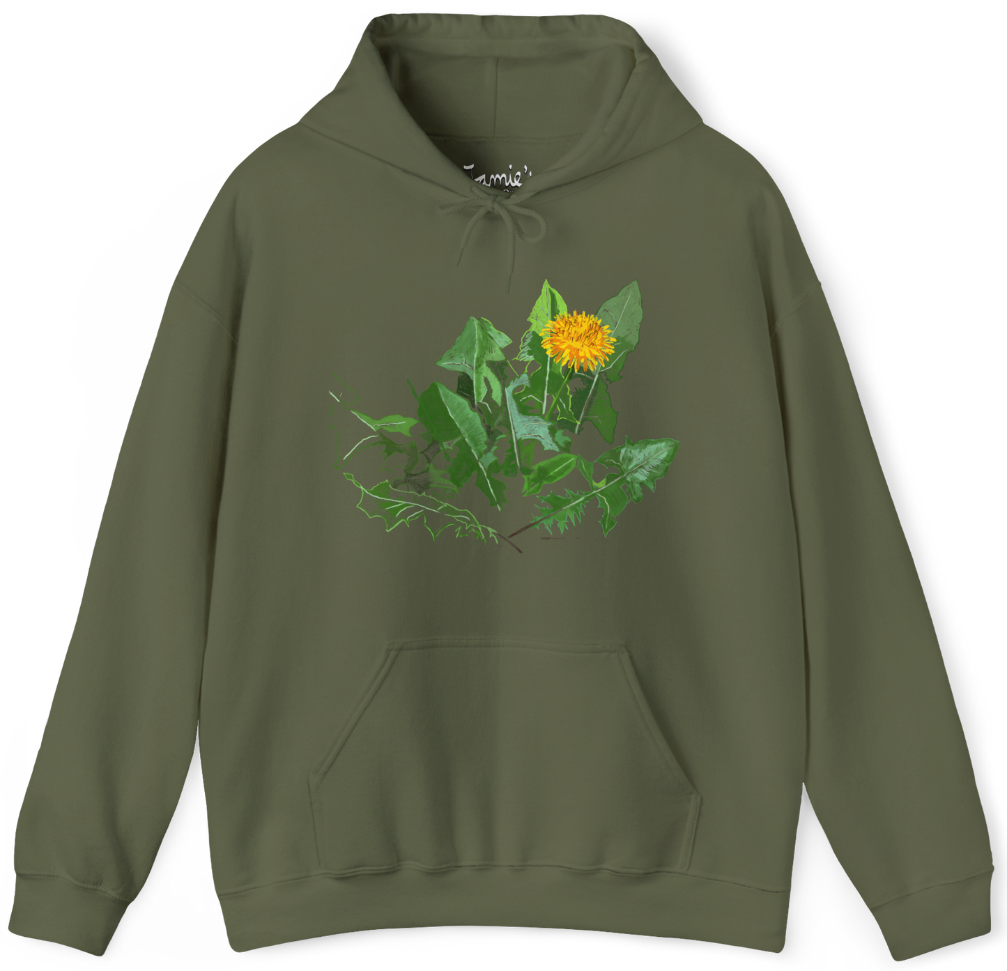 Jamie's Hand-Drawn "A Dandelion's Greens" from the Floral Collection Unisex Heavy Blend Hoodie
