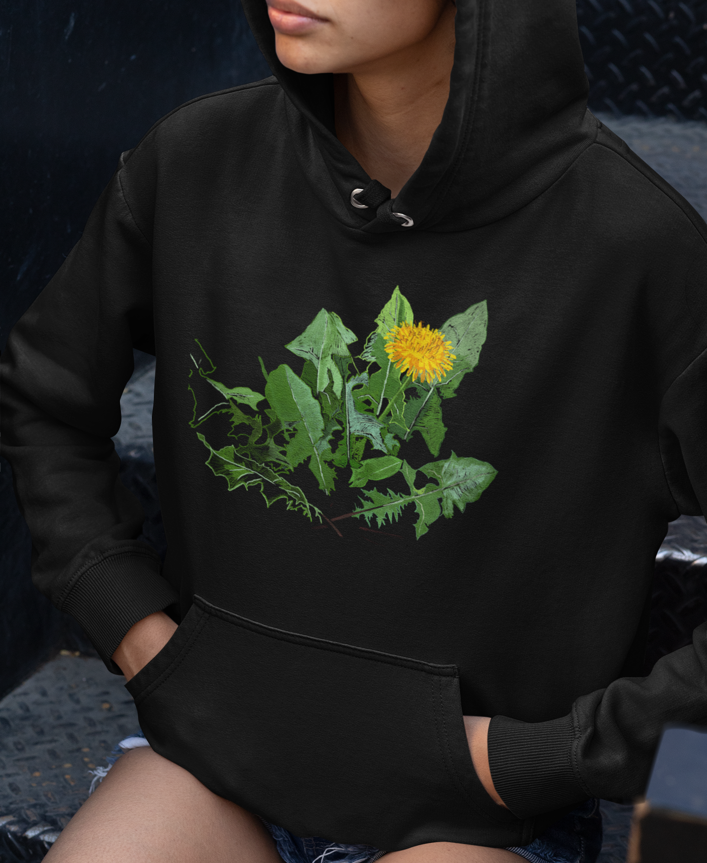 Jamie's Hand-Drawn "A Dandelion's Greens" from the Floral Collection Unisex Heavy Blend Hoodie