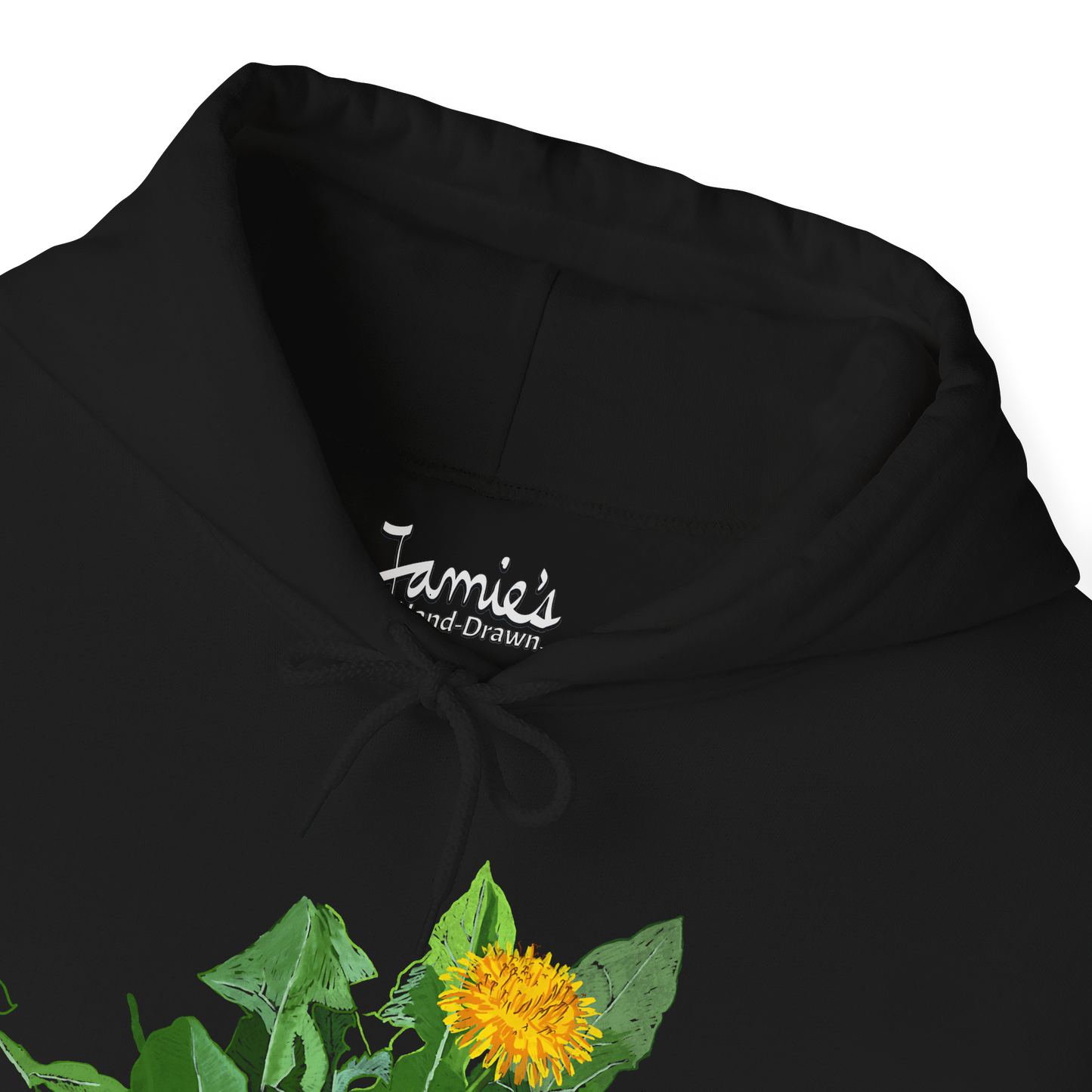 Jamie's Hand-Drawn "A Dandelion's Greens" from the Floral Collection Unisex Heavy Blend Hoodie
