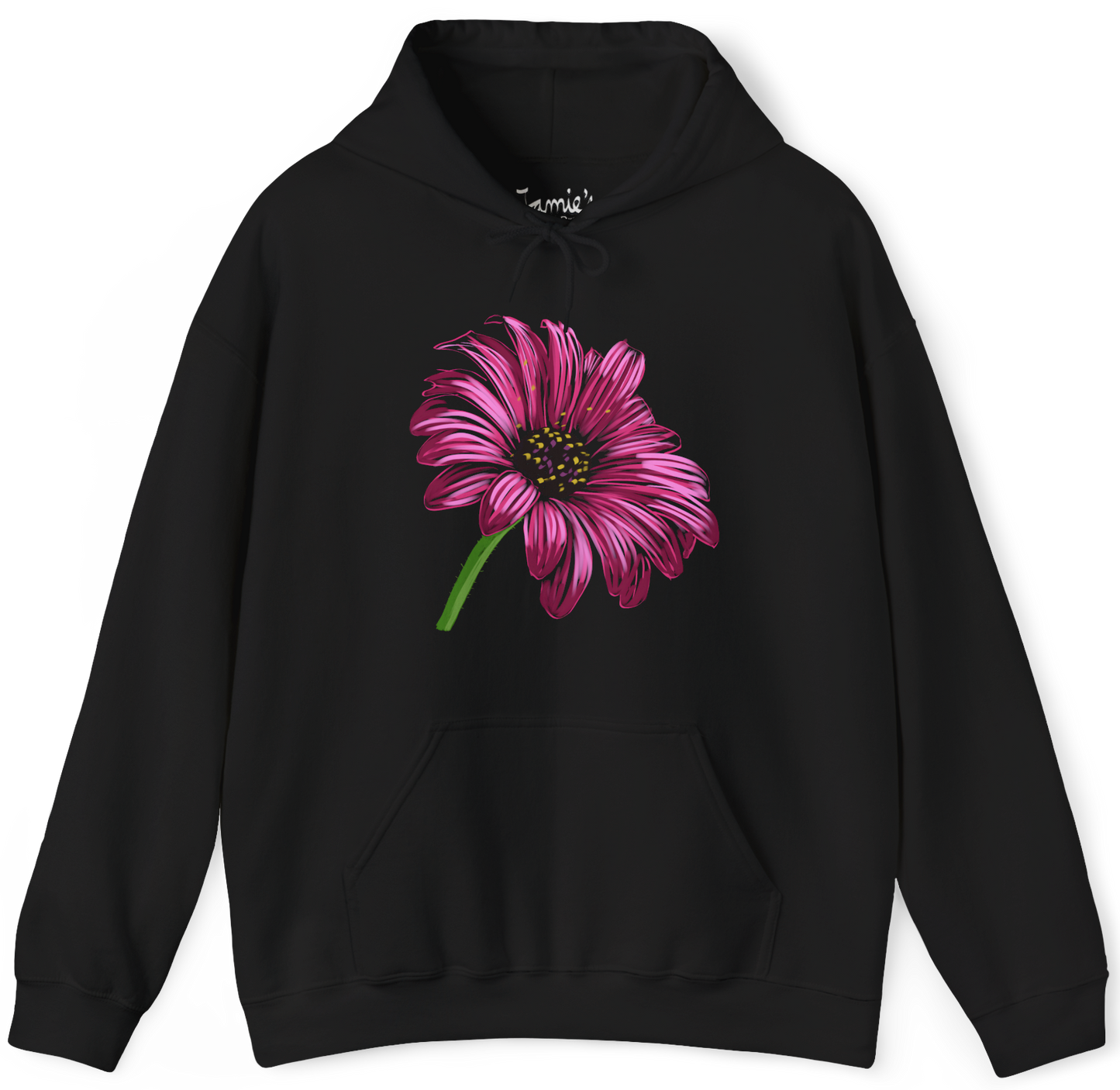 Jamie's Hand-Drawn "Pink Cone-Flower" Flora Collection Heavy Blend Hoodie Unisex