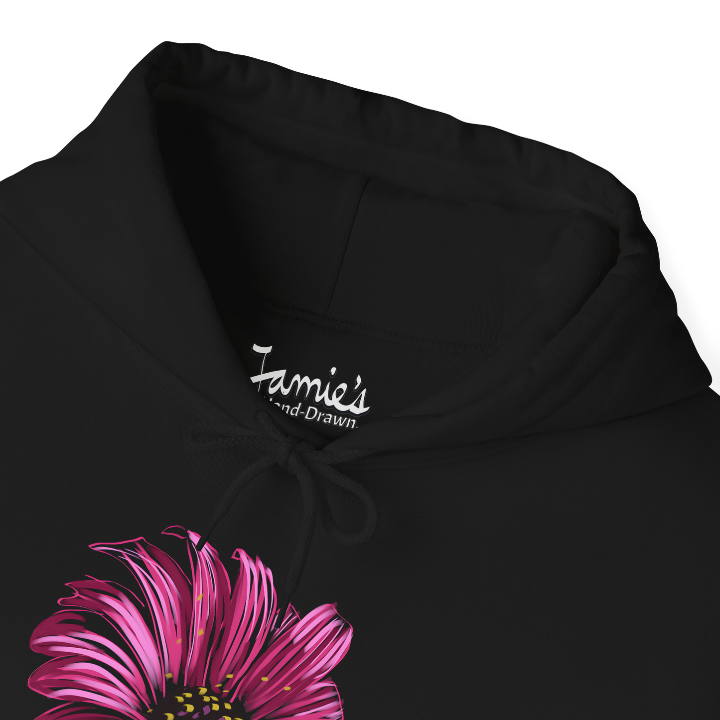 Jamie's Hand-Drawn "Pink Cone-Flower" Flora Collection Heavy Blend Hoodie Unisex