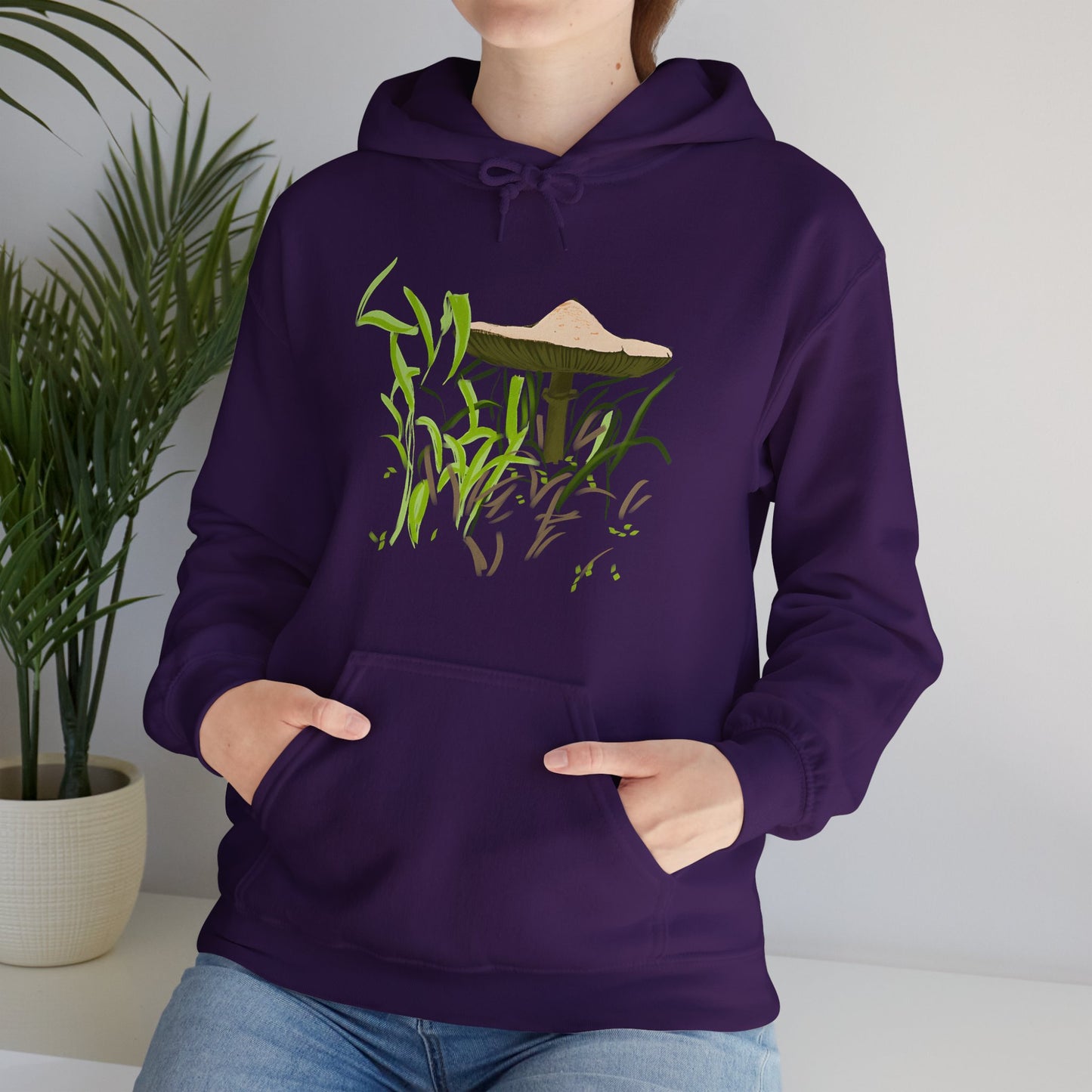 Jamie's Hand-Drawn "Brown Mushroom" Mushroom Collection Heavy Blend Hoodie Unisex