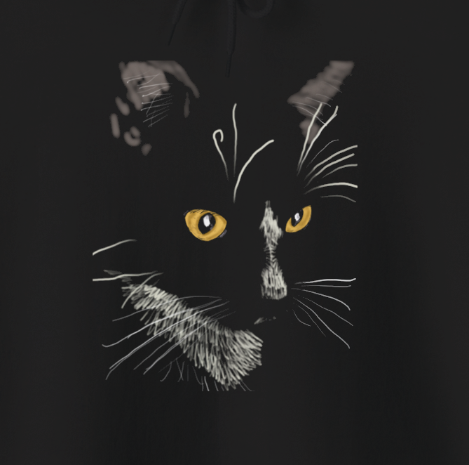 Jamie's Hand-Drawn "Sister Cat" Cat Collection Heavy Blend Hoodie Unisex