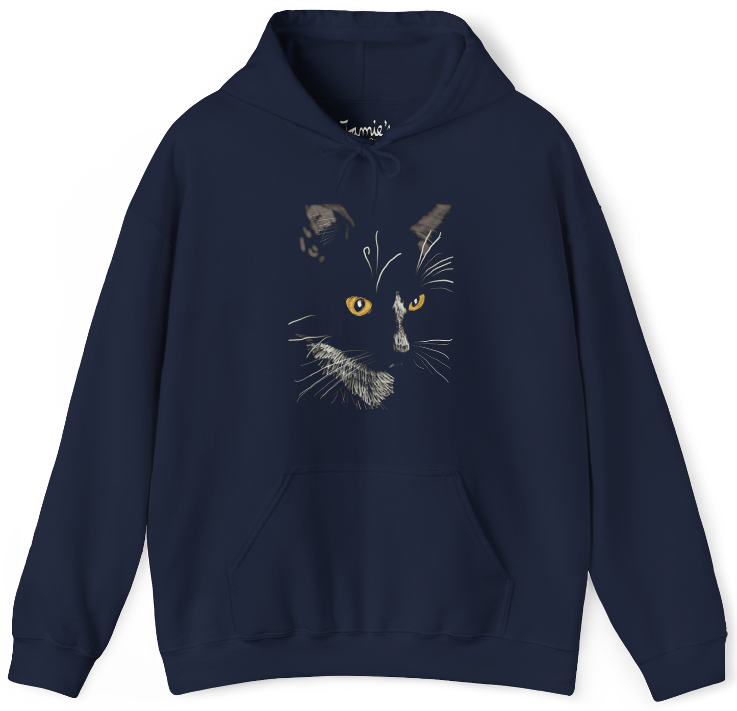 Jamie's Hand-Drawn "Sister Cat" Cat Collection Heavy Blend Hoodie Unisex