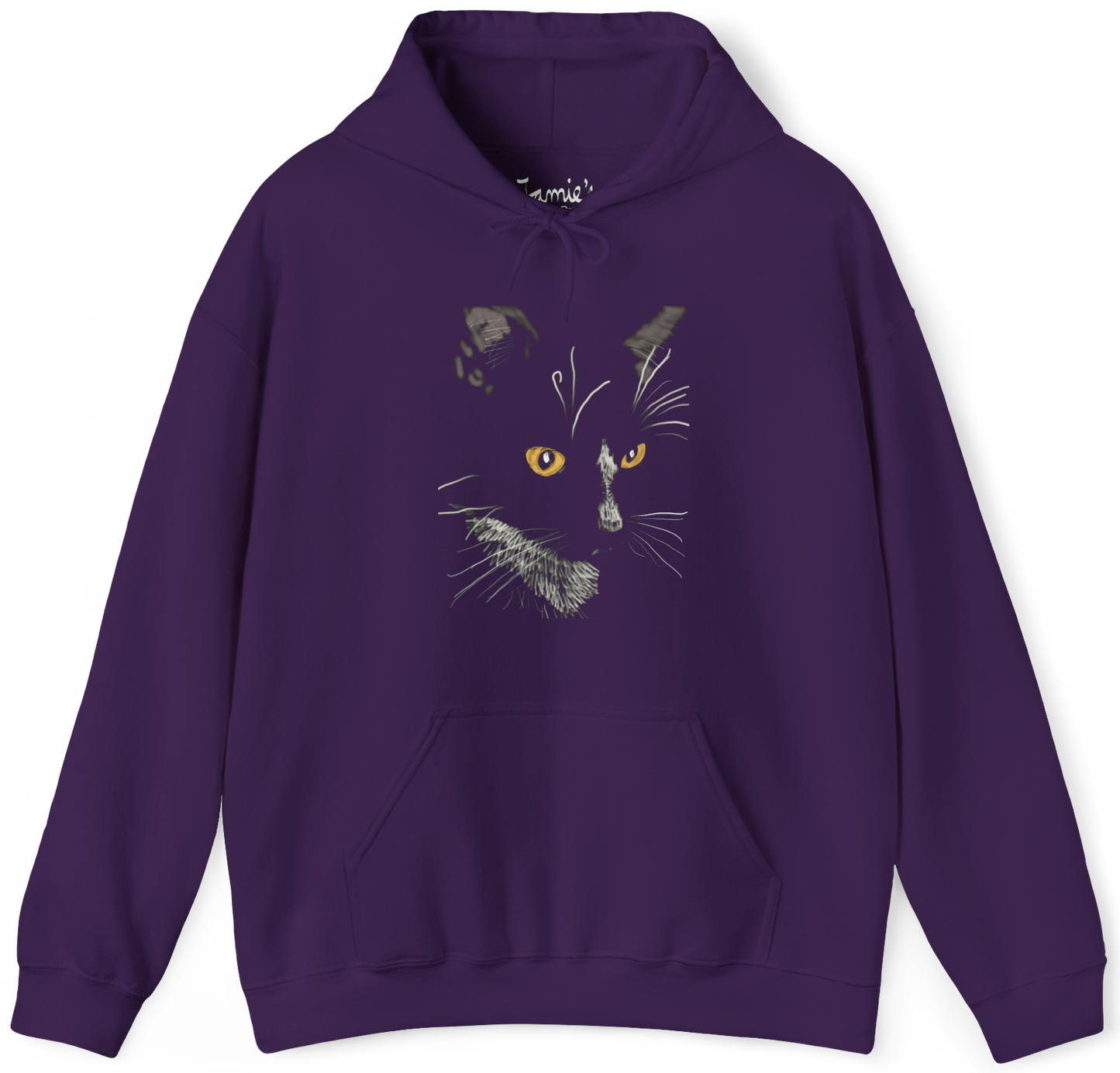 Jamie's Hand-Drawn "Sister Cat" Cat Collection Heavy Blend Hoodie Unisex