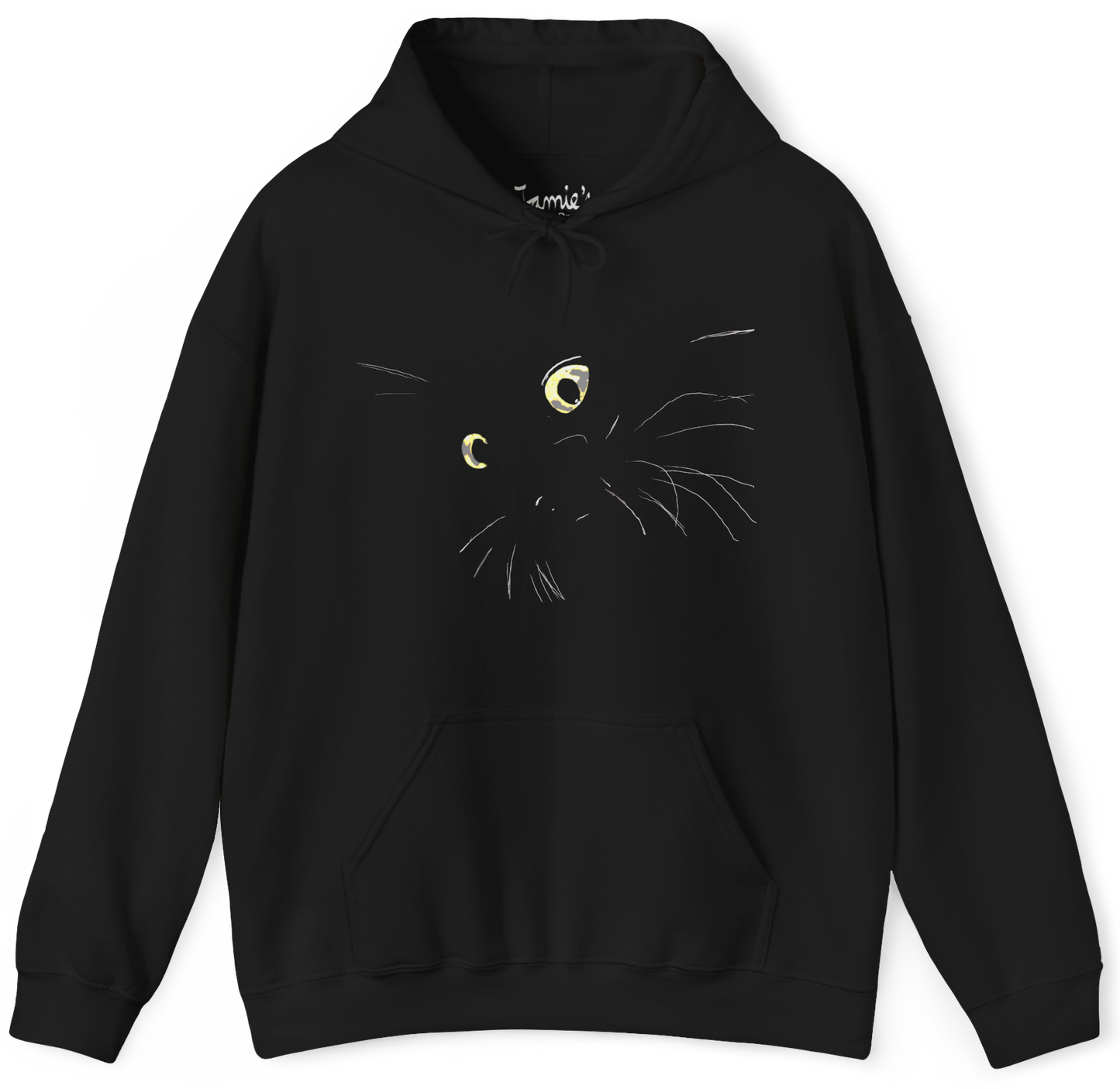 "Blackat" Jamie's Hand-Drawn Cat Collection Heavy Blend Hoodie Unisex