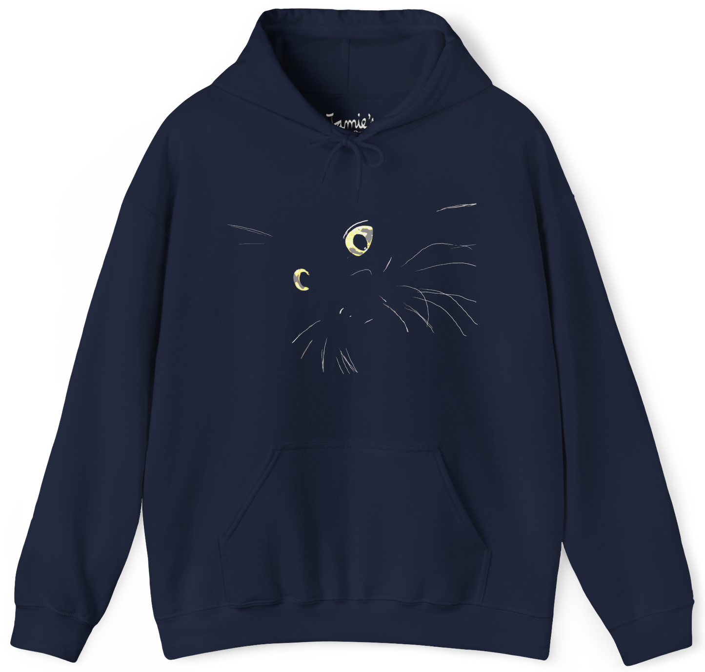 "Blackat" Jamie's Hand-Drawn Cat Collection Heavy Blend Hoodie Unisex