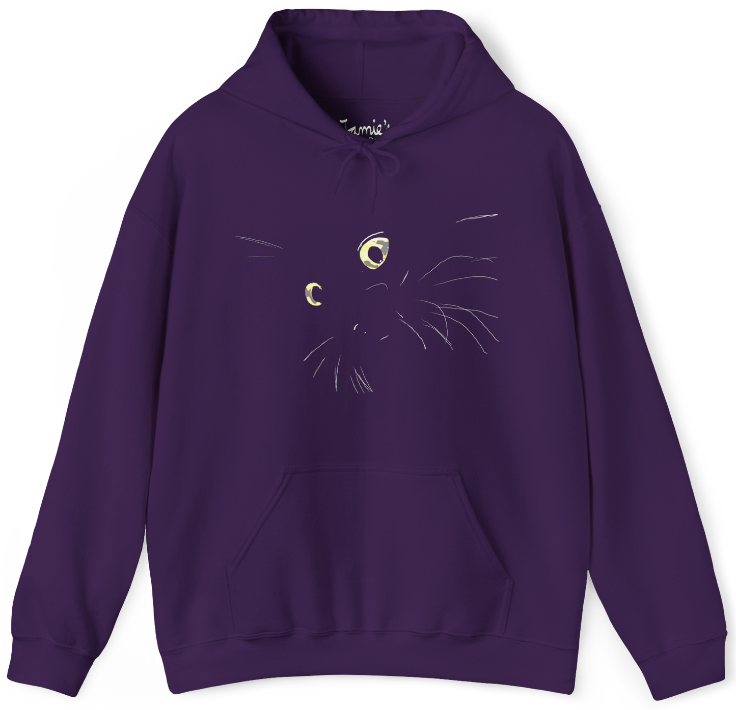 "Blackat" Jamie's Hand-Drawn Cat Collection Heavy Blend Hoodie Unisex