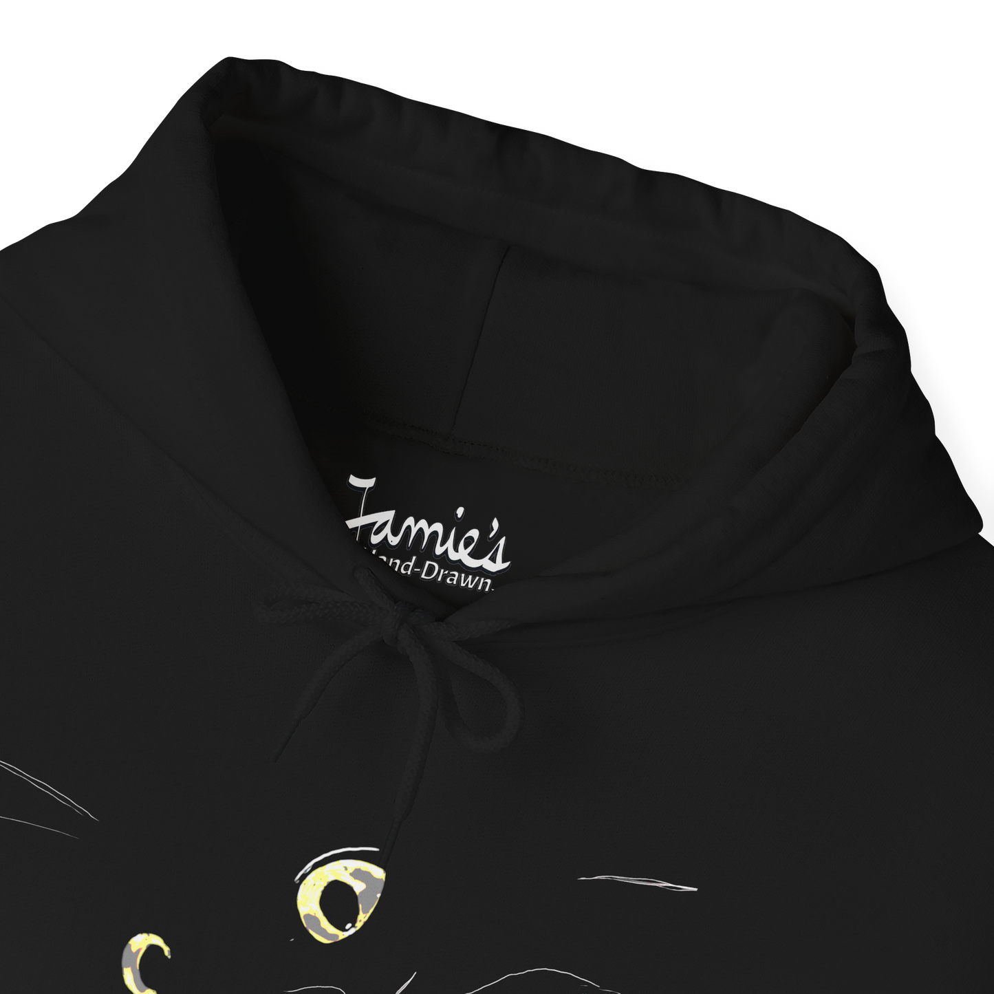 "Blackat" Jamie's Hand-Drawn Cat Collection Heavy Blend Hoodie Unisex