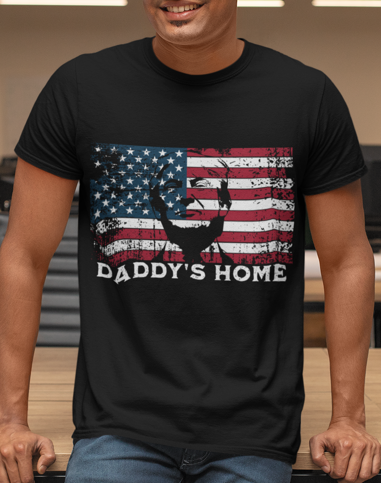 Donald J Trump "Daddy's Home" American Flag Unisex Soft-style T-Shirt