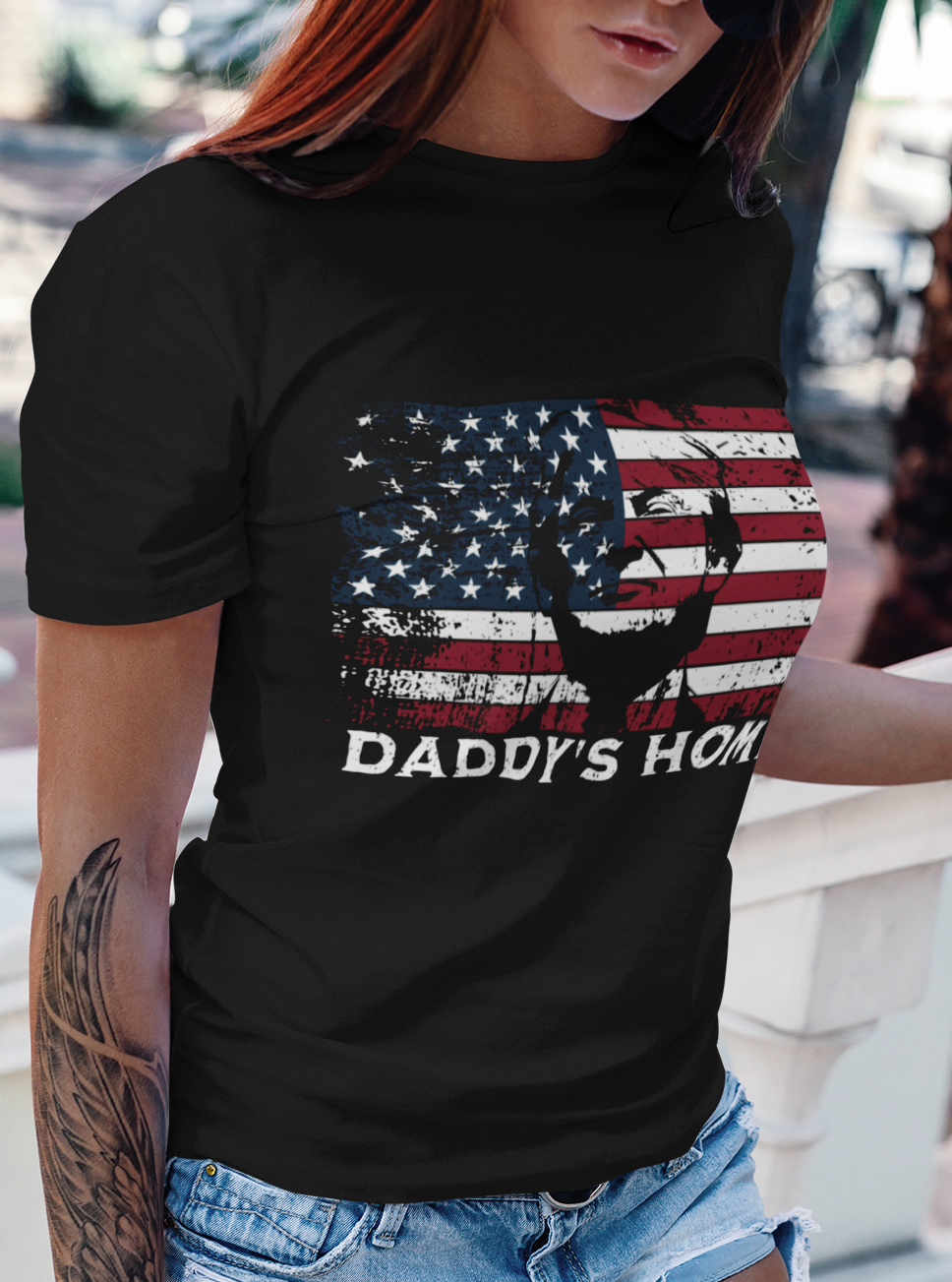 Donald J Trump "Daddy's Home" American Flag Unisex Soft-style T-Shirt