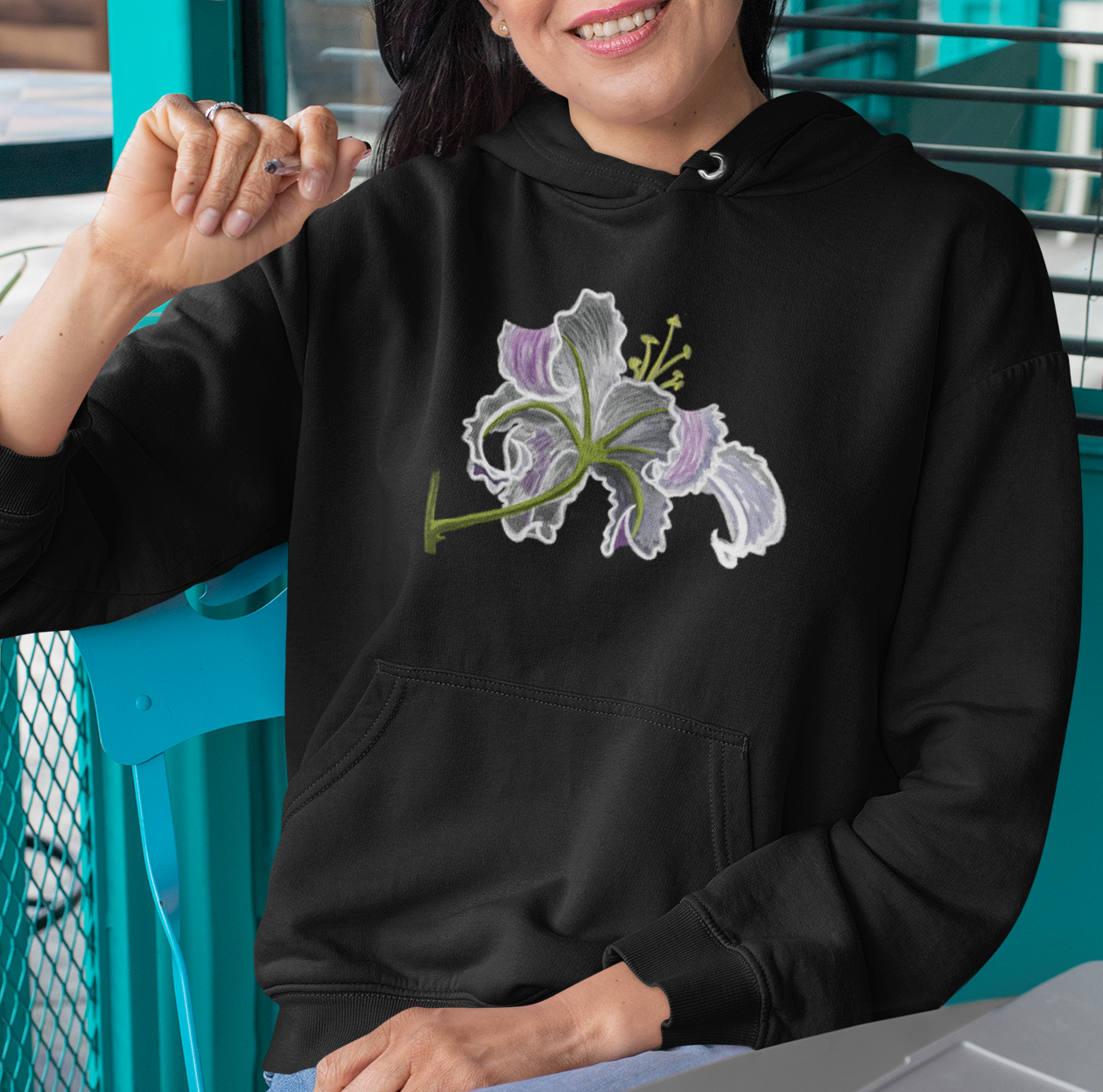 Jamie's Hand-Drawn "Lily Blossom" Hoodie