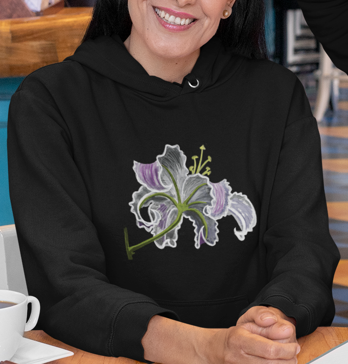 Jamie's Hand-Drawn "Lily Blossom" Hoodie