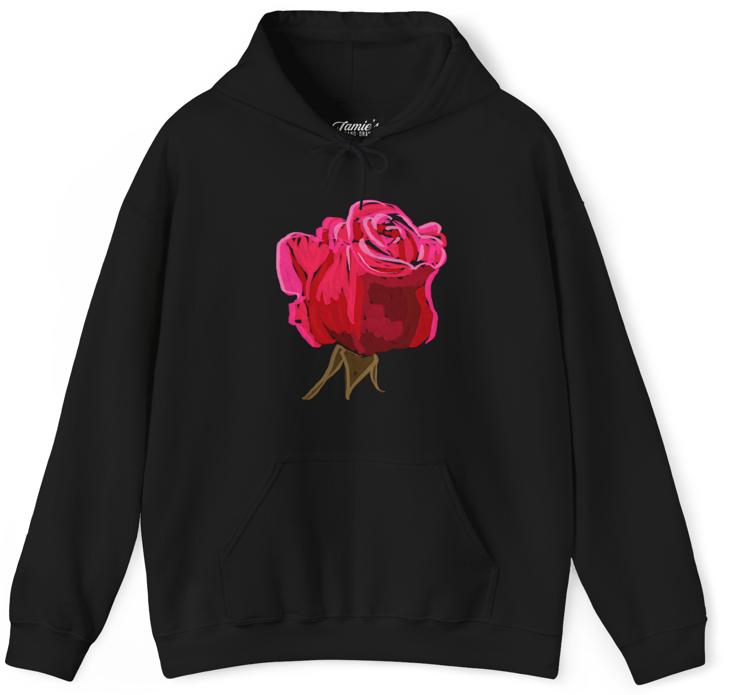 Jamie's Hand-Drawn "Red Rose" Hoodie