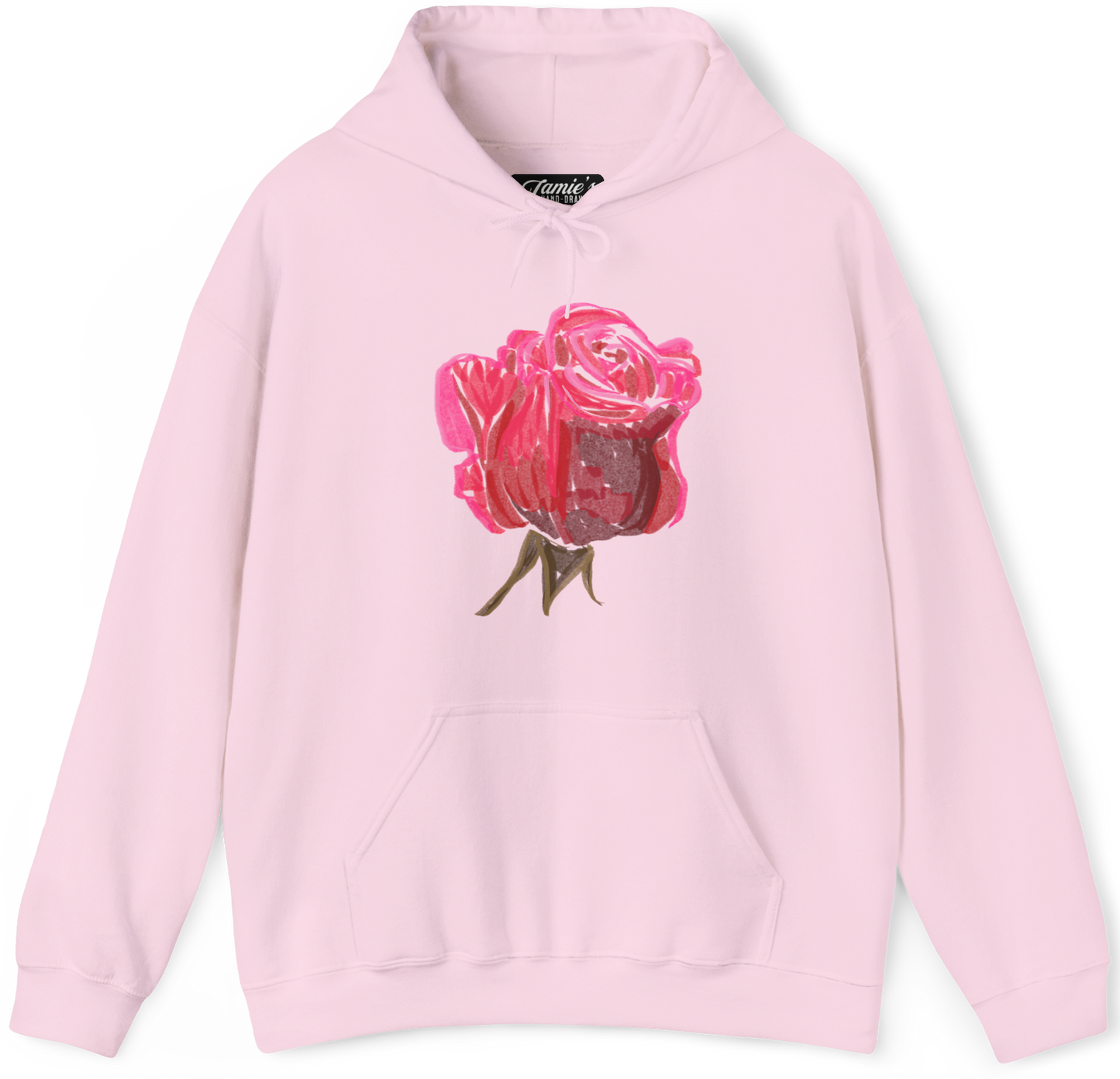 Jamie's Hand-Drawn "Red Rose" Hoodie