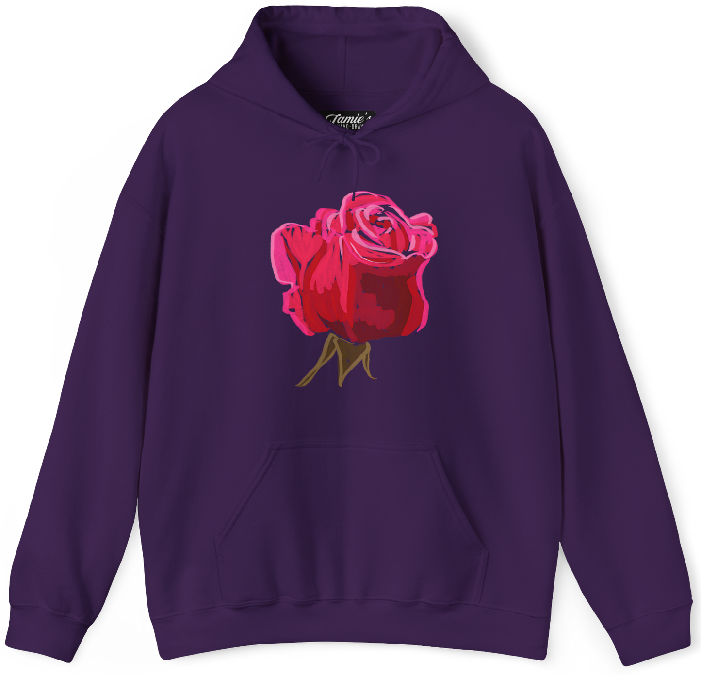 Jamie's Hand-Drawn "Red Rose" Hoodie