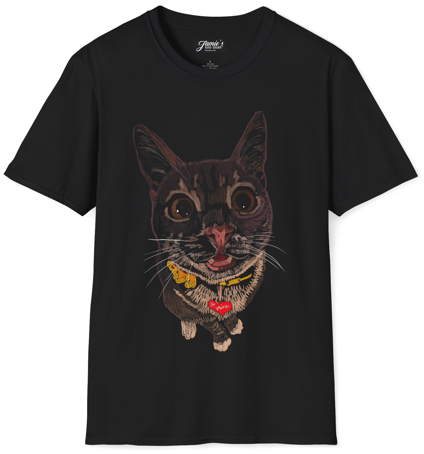 "Valentine Cat" from Jamie's Hand-Drawn Cat Collection.