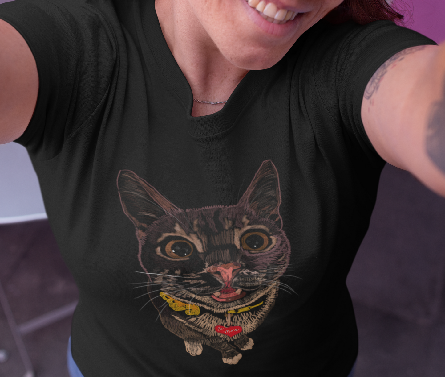 "Valentine Cat" from Jamie's Hand-Drawn Cat Collection.