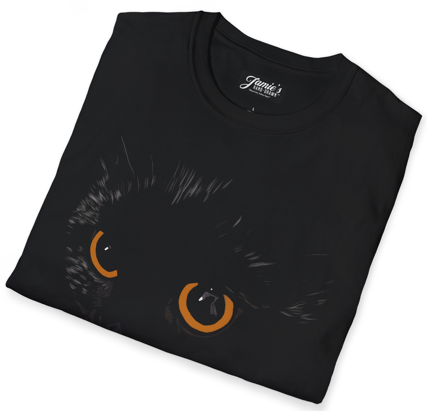 "Black Cat Yellow Eyes" from Jamie's Hand-Drawn Cat Collection.