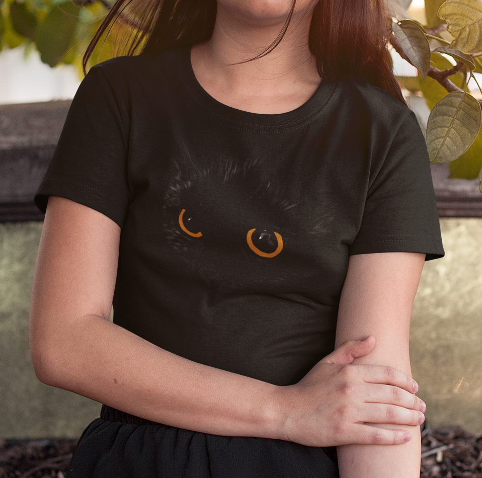 "Black Cat Yellow Eyes" from Jamie's Hand-Drawn Cat Collection.