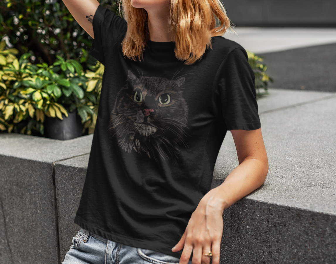 "Miffed Cat" Jamie's Hand-Drawn Cat Collection T-Shirt
