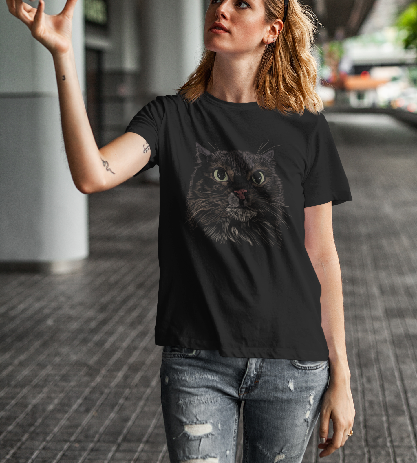 "Miffed Cat" Jamie's Hand-Drawn Cat Collection T-Shirt