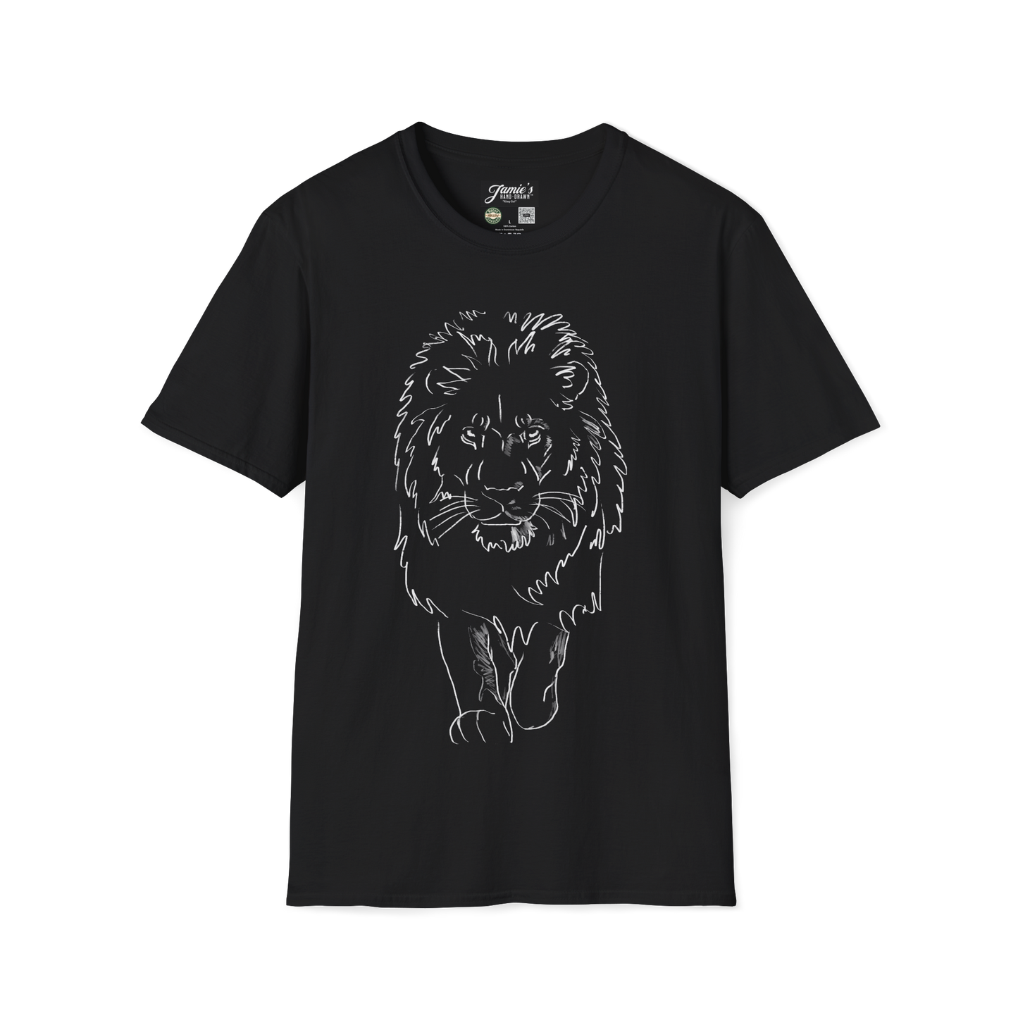 "King Cat" Jamie's Hand-Drawn Cat Collection Unisex Soft-style T-Shirt