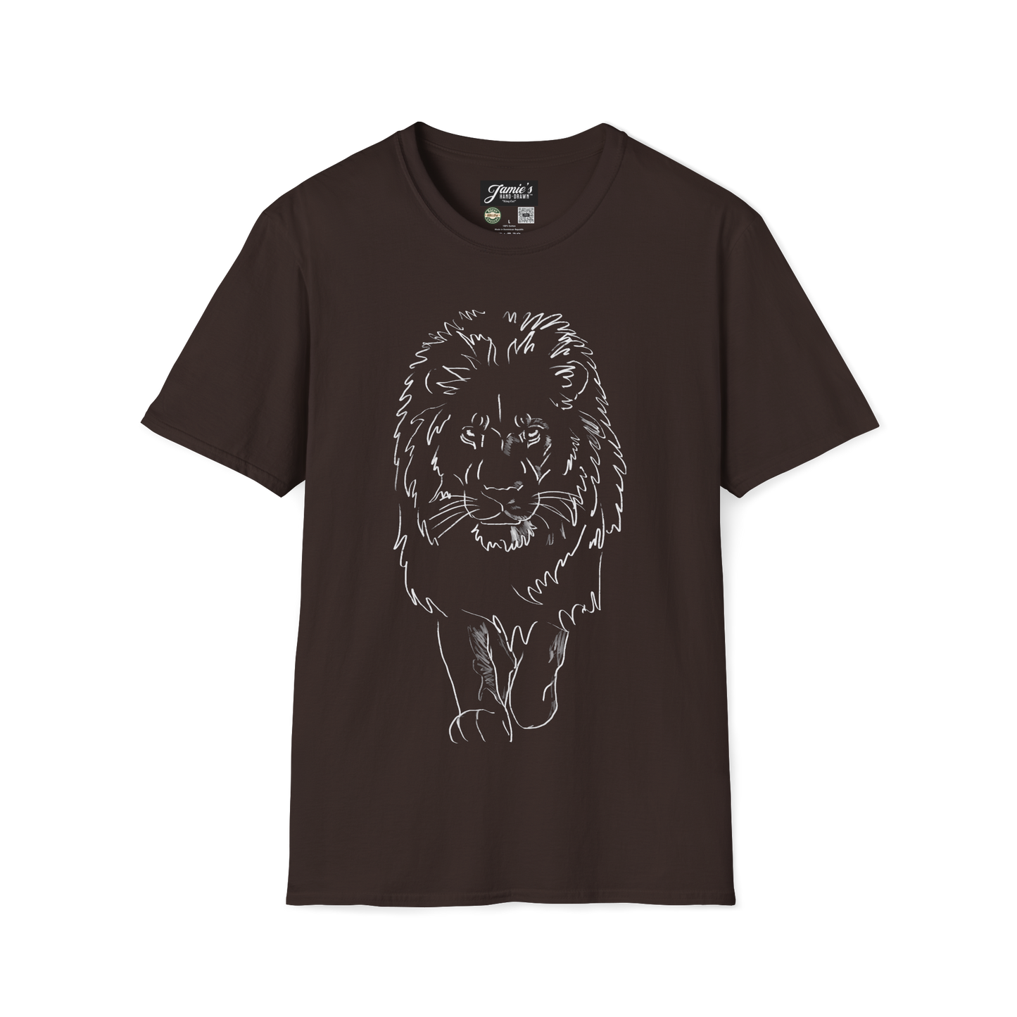 "King Cat" Jamie's Hand-Drawn Cat Collection Unisex Soft-style T-Shirt
