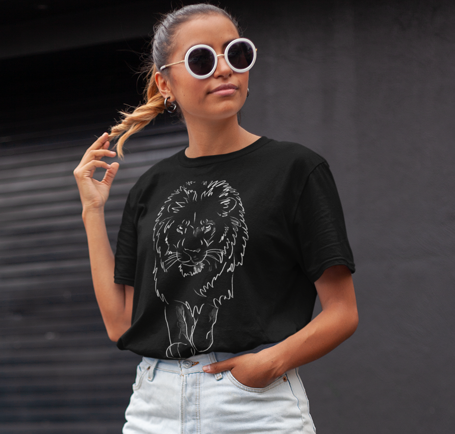"King Cat" Jamie's Hand-Drawn Cat Collection Unisex Soft-style T-Shirt