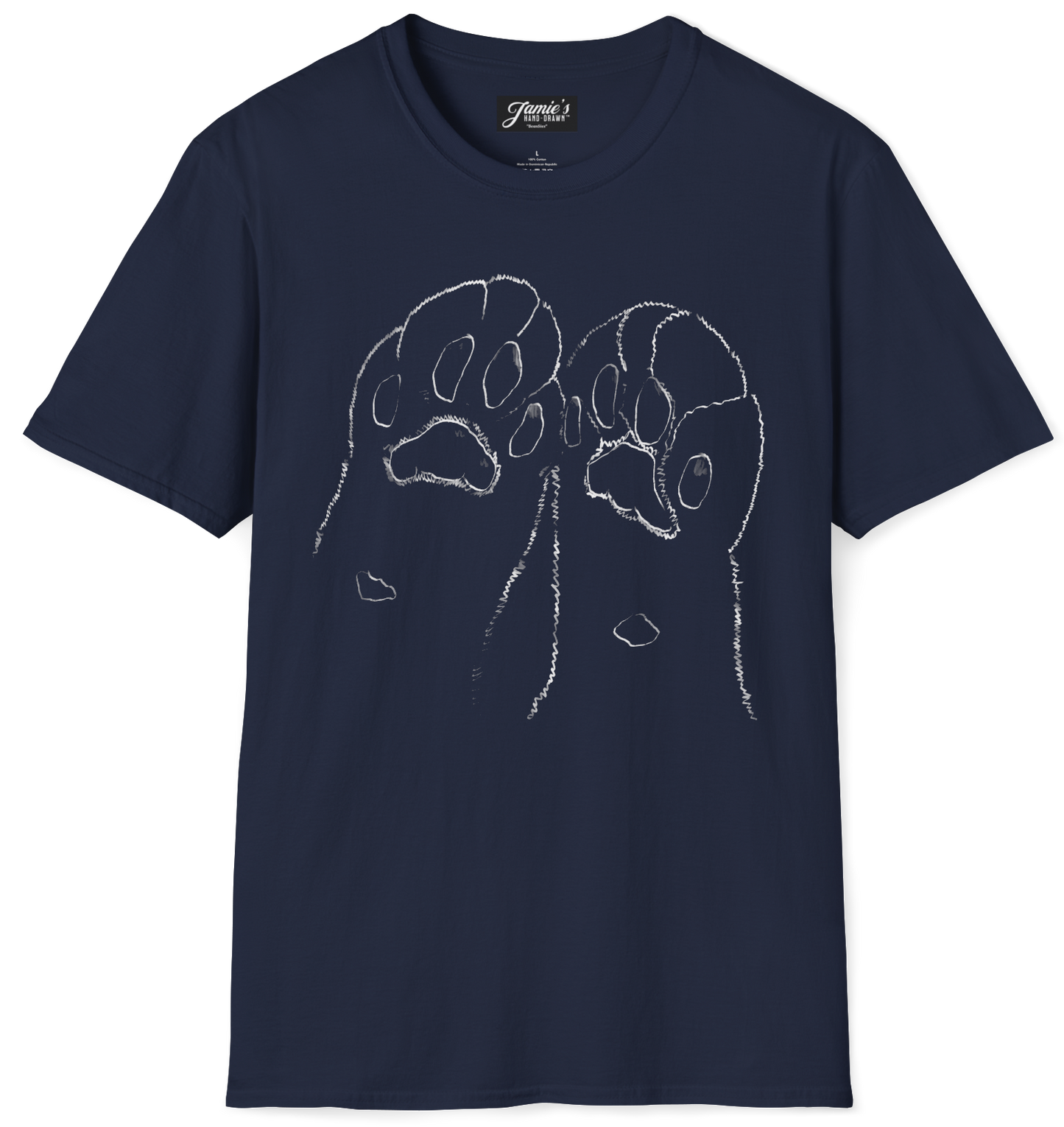 "BeanSies" Jamie's Hand-Drawn Cat Collection Unisex Soft-Style Tee Shirt