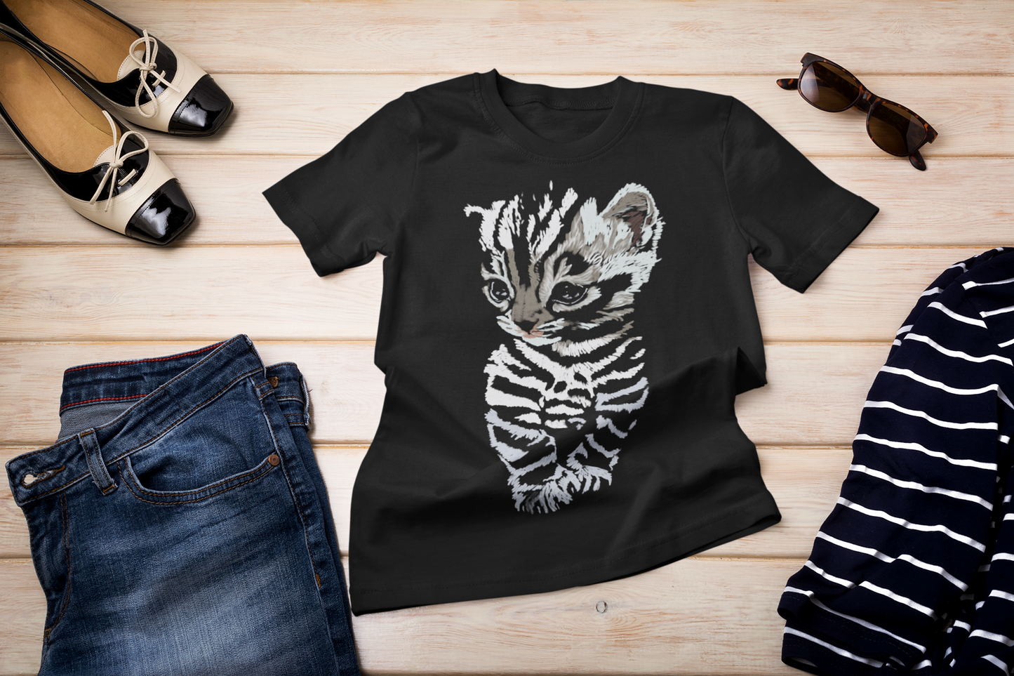 "Striped Kitten" from Jamie's Hand-Drawn Cat Collection.