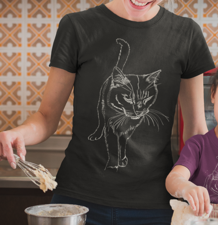 "Happy Puff Cat" Jamie's Hand-Drawn Cat Collection Unisex Soft-style T-Shirt