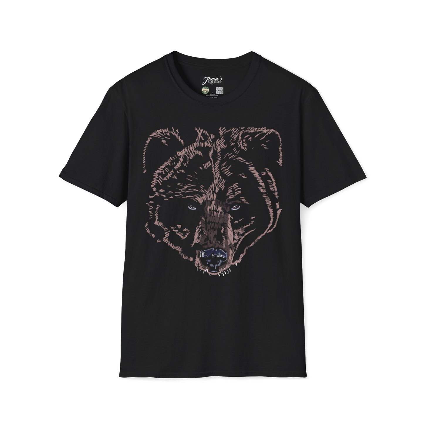 "Bear" Jamie's Hand-Drawn Collection Unisex Soft-style Tee Shirt