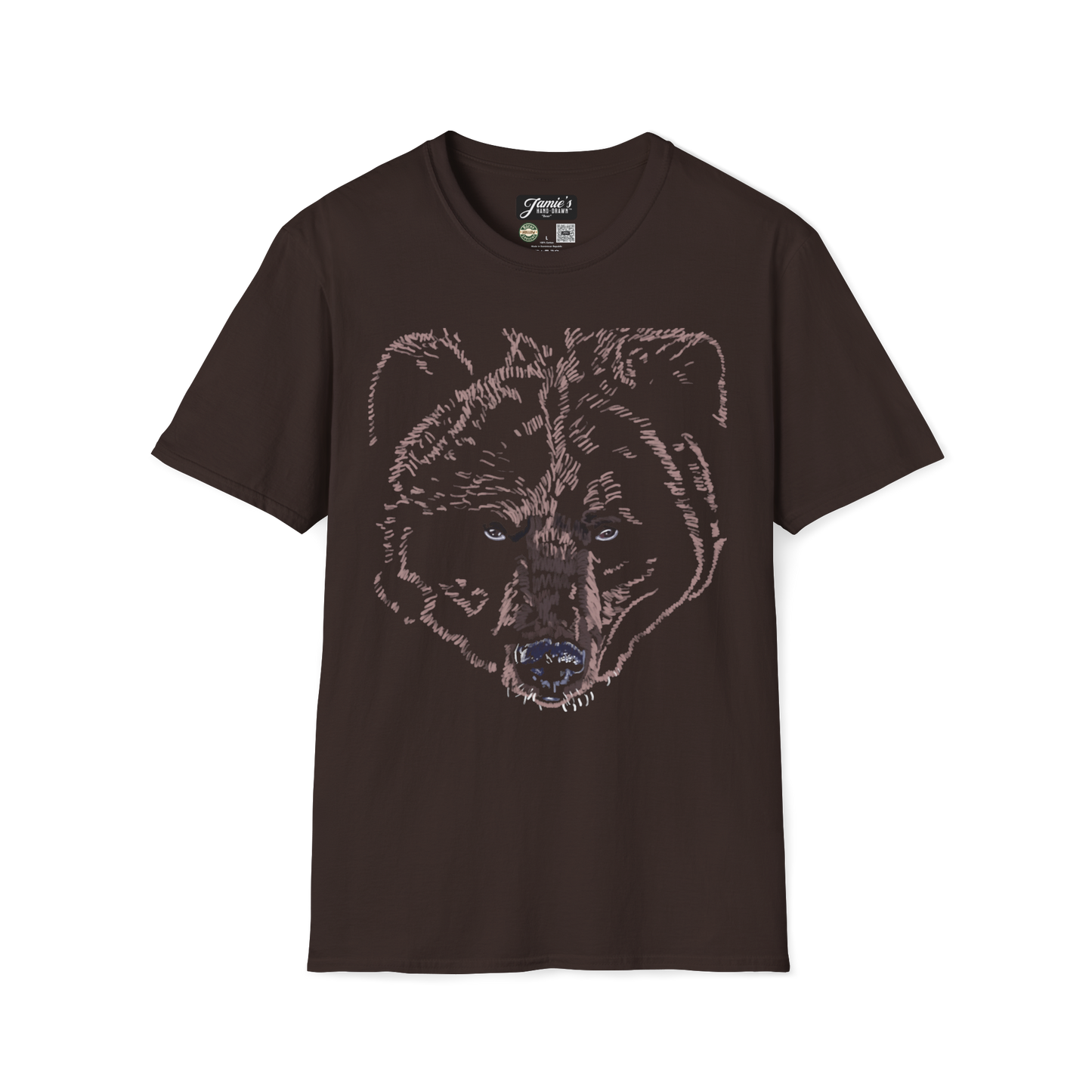 "Bear" Jamie's Hand-Drawn Collection Unisex Soft-style Tee Shirt
