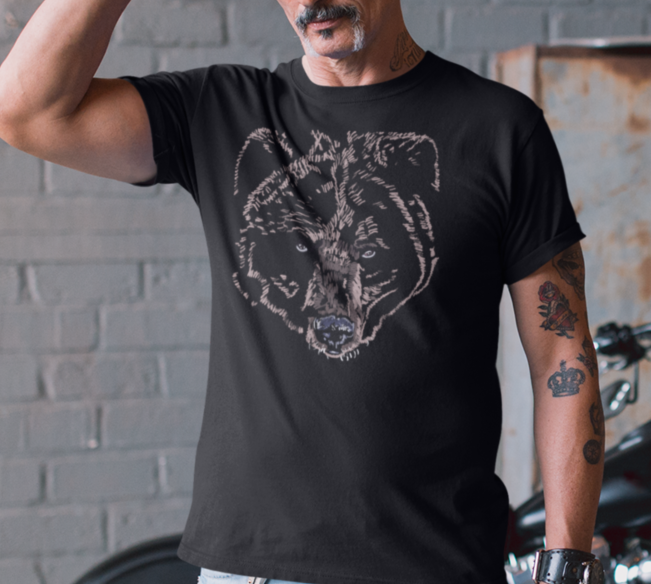 "Bear" Jamie's Hand-Drawn Collection Unisex Soft-style Tee Shirt