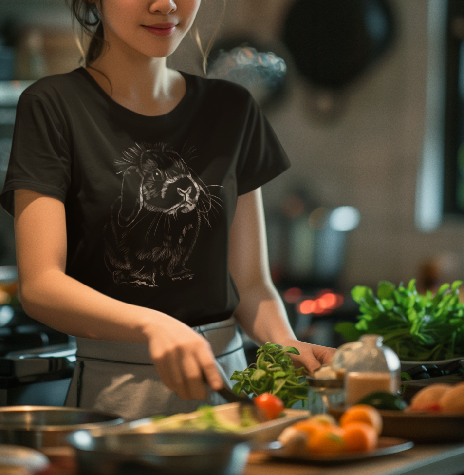 "Holland Lop" Jamie's Hand-Drawn Rabbit Collection Unisex Soft-style T-Shirt